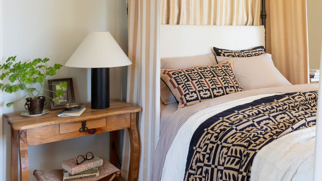 Cozy bed.