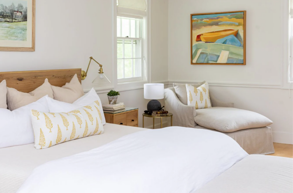 Serene bedroom.