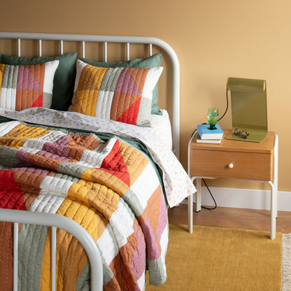 Modern Rooftops Pieced Cotton Quilt