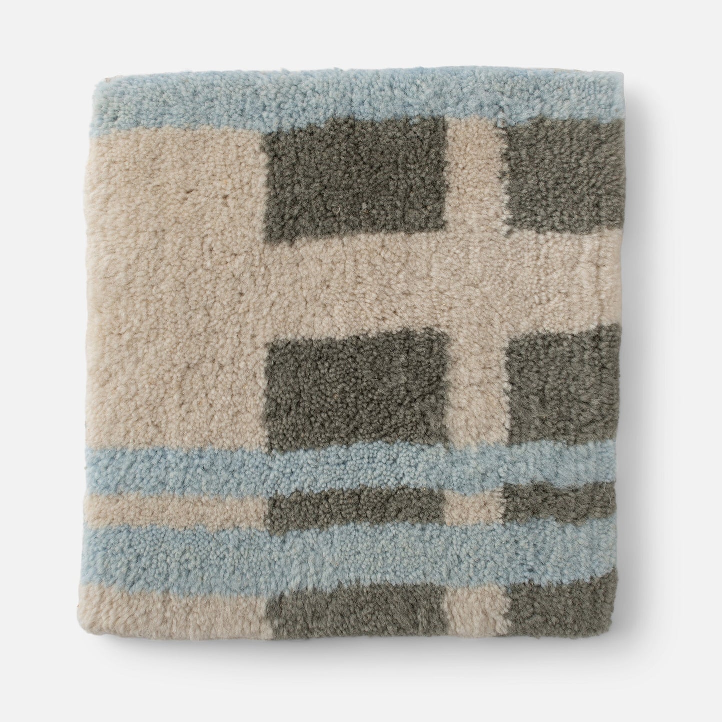 Blue tufted wool swatch