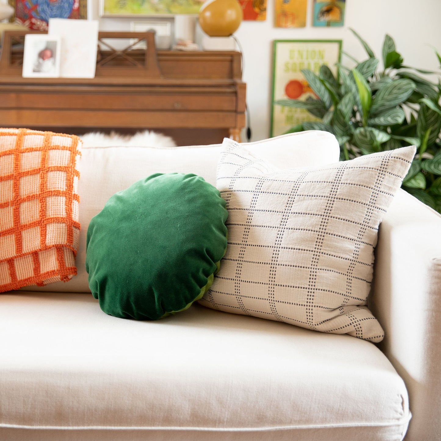 Velvet + Wool Circle Pillow