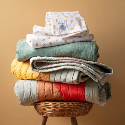 Modern Rooftops Pieced Cotton Quilt