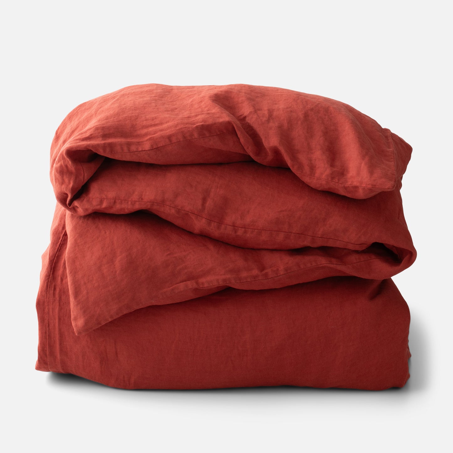 Folded Linen Duvet Cover showing 100% linen texture and relaxed drape on white background